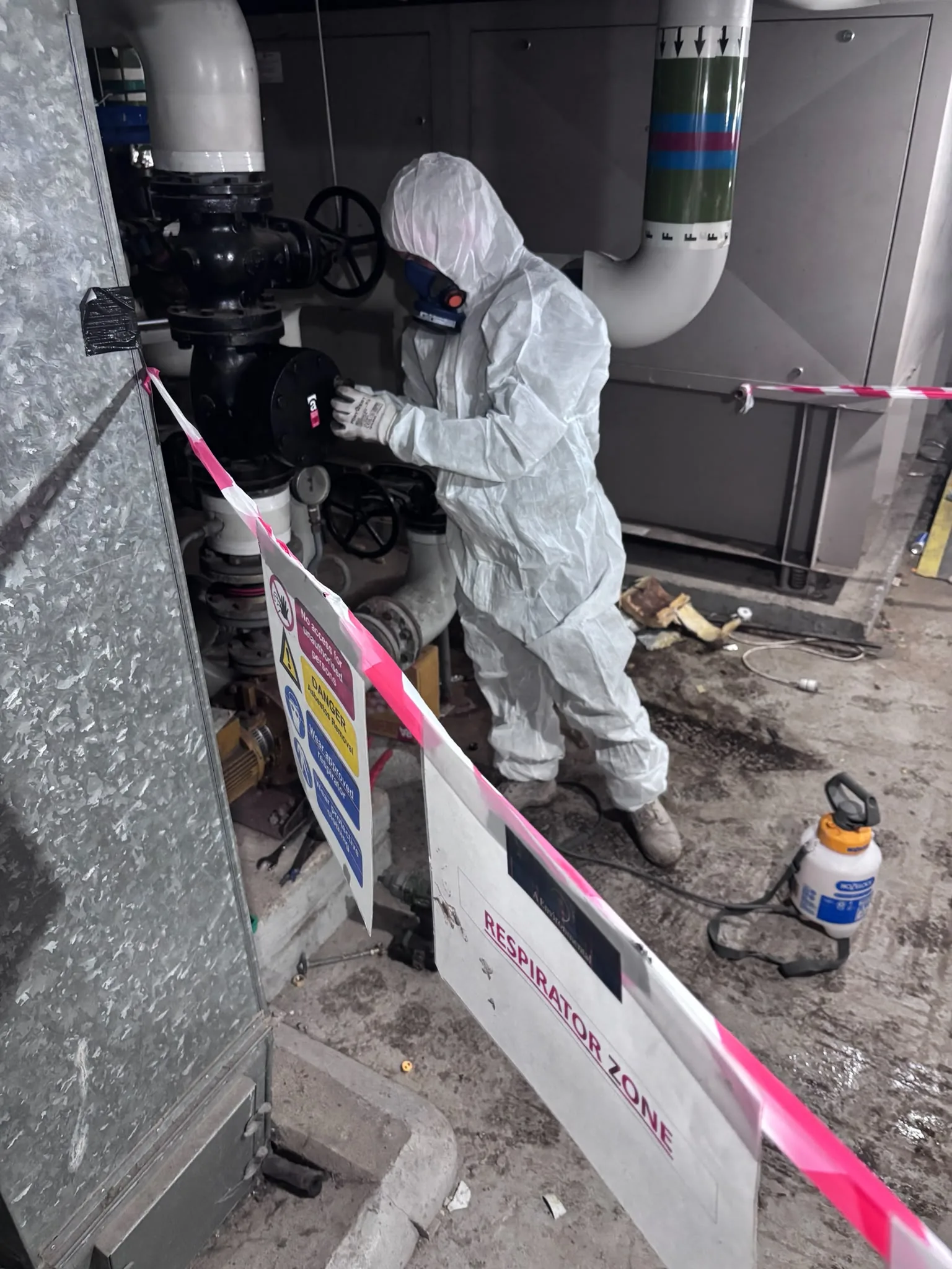 Asbestos artex removal from concrete soffit in Brent Cross